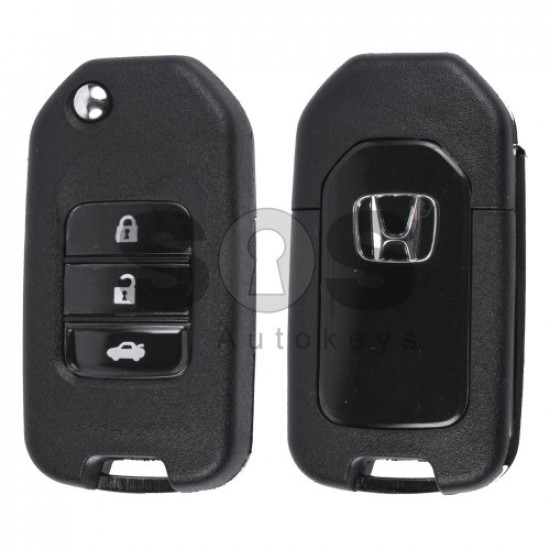 Key Shell (Flip) for Honda Buttons:3 / Blade signature: HON66 / (New Vision) / (With Logo)