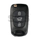 Key Shell (Flip) for Hyundai  / Kia Buttons:3 / Blade signature: HY22 / (With Logo) Hold button