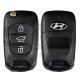 Key Shell (Flip) for Hyundai  / Kia Buttons:3 / Blade signature: HY22 / (With Logo) Hold button