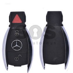 Key Shell (Smart) for Mercedes Buttons:2+1 / Blade signature: HU64 / (Chrome) / (With Logo)