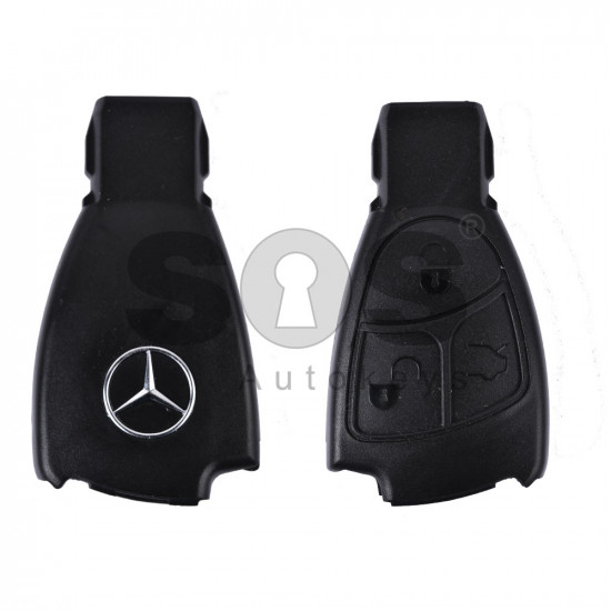 Key Shell (Smart) for Mercedes Buttons:3 / Blade signature: HU64 / (Black Fish-THE BEST QUALITY ) / (With Logo)