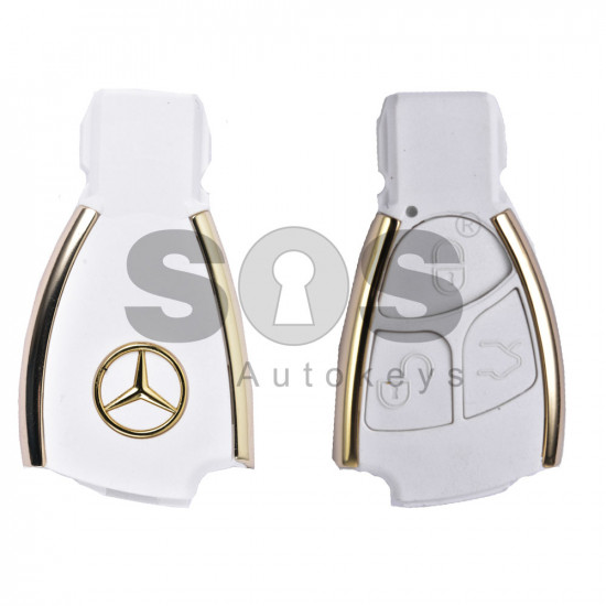 Key Shell (Smart) for Mercedes Buttons:3 / Blade signature: HU64 / (For Black Fish-Gold) / (With Logo)