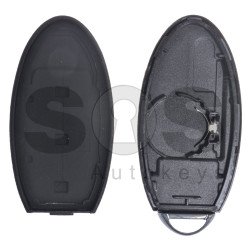 Key Shell (Smart) for Nissan Buttons:3 / Blade signature: NSN14/ Manufacturer: Mitsubishi ALPS / (With Logo) / Without Slot / With Blade
