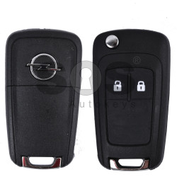 Key Shell (Flip) for Opel Astra/Insignia Buttons:2 / Blade signature: HU100 / (as OEM) / (With Logo)