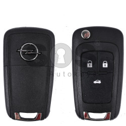 Key Shell (Flip) for Opel Astra/Insignia Buttons:3 / Blade signature: HU100 / (as OEM) / (With Logo)