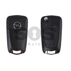 Key Shell (Flip) for Opel Astra/Vectra/Corsa Buttons:2 / Blade signature: HU100 / (as OEM) / (With Logo)