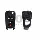 Key Shell (Flip) for Opel Buttons:3+1 / Blade signature: HU100 / (as OEM) / (With Logo)