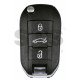 Key Shell (Flip) for Peugeot 508 /   Buttons:3 / Blade signature: HU83 /Trunk button  (Without Logo)
