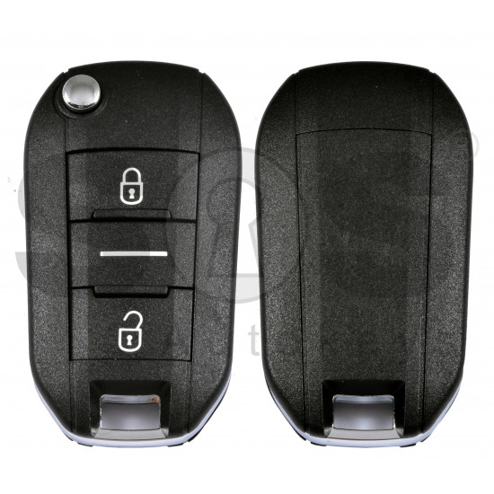 Key Shell (Flip) for Peugeot 508 /   Buttons:3 / Blade signature: HU83 /  (Without Logo)