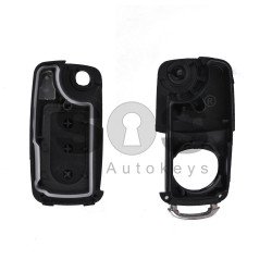 Key Shell (Flip) for VW Touareg Buttons:3 / Blade signature: HU66 / (With Logo)