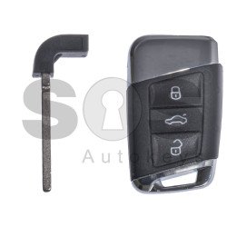 Key Shell (Smart) for VW Buttons:3 / Blade signature: HU162T / (With Logo) / With Blade