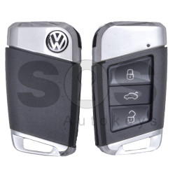 Key Shell (Smart) for VW MQB Buttons:3 / Blade signature: HU162T / (With Logo) / With Blade