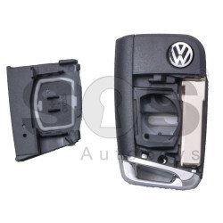Key Shell (Flip) for VW MQB Buttons:3 / Blade signature: HU162T / (With Logo) / With Blade