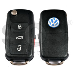 Key Shell (Flip) for VW UDS-GOLF6 / POLO / CADDY Buttons:3+1p / Blade signature: HU66 / (With Logo)