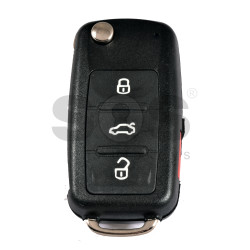 Key Shell (Flip) for VW UDS-GOLF6 / POLO / CADDY Buttons:3+1p / Blade signature: HU66 / (With Logo)
