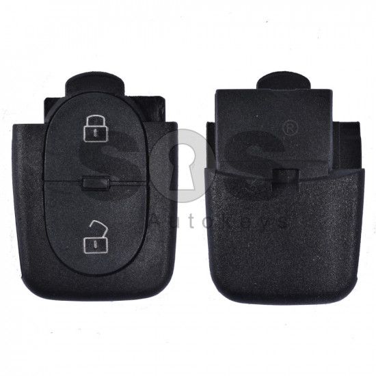 Key Shell (Back Part - Flip) for VAG Buttons:2 / Blade signature: HU66 / Battery: 2032 / (Round)