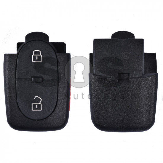 Key Shell (Back Part - Flip) for VAG Buttons: 2+1 Panic / Blade signature: HU66 / Battery: 1620 / (Round)