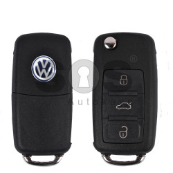 Key Shell (Flip) for VW Touareg Buttons:3 / Blade signature: HU66 / (With Logo)