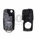 Key Shell (Flip) for VW UDS-GOLF6 / POLO / CADDY Buttons:3 / Blade signature: HU66 / (With Logo)