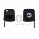 Key Shell (Front Part - Flip) for VW Blade signature: HU66 / (Square) / (With Logo)