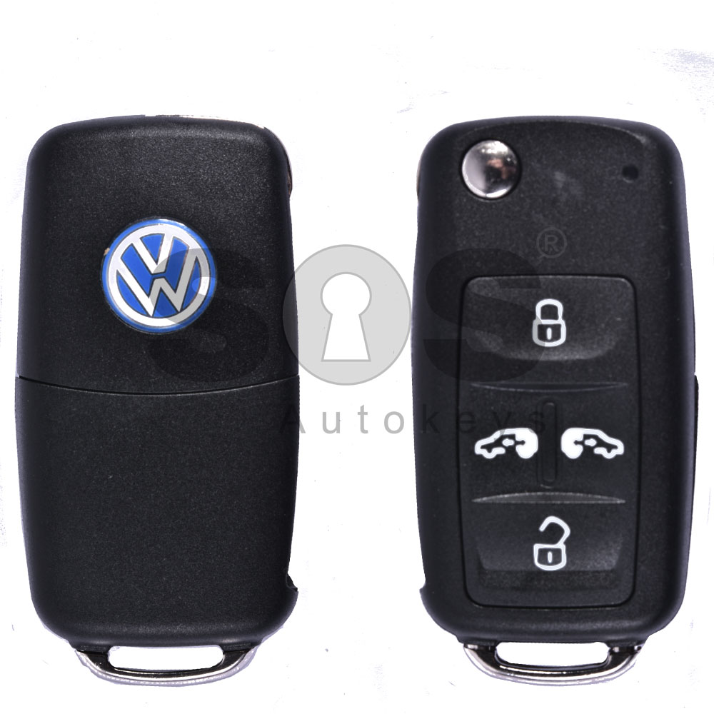 Key Shell (Flip) for VW Sharan (UDS) Buttons:4 / Blade signature: HU66 ...