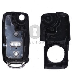Key Shell (Flip) for VW Sharan (UDS) Buttons:4 / Blade signature: HU66 / (With Logo)