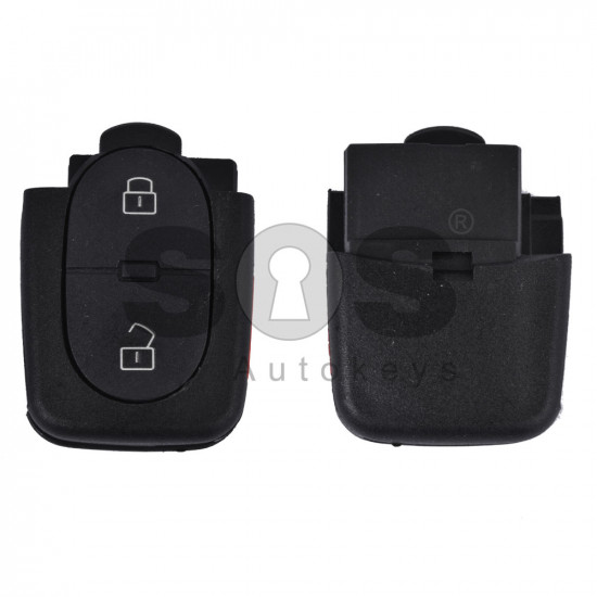 Key Shell (Back Part - Flip) for VAG Buttons: 2+1 Panic / Blade signature: HU66 / Battery: 2032 / (Round)
