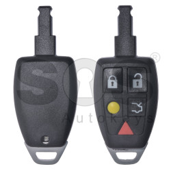 Key Shell (Smart) for Volvo (FISH) Buttons:4+1P / Blade signature: HU101 / (Without Logo) / With Blade / (OLD Shape)