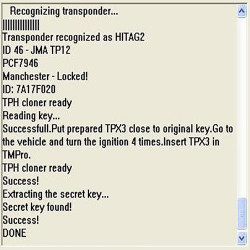 MODULE 145 Key copier for Philips Crypto 2 (HITAG2,ID46,TP12) keys onto JMA TPX3/4 transponders